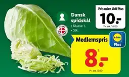 Lidl Dansk spidskål tilbud