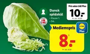 Lidl Dansk spidskål tilbud