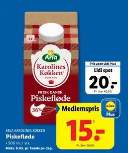 Lidl Piskefløde tilbud