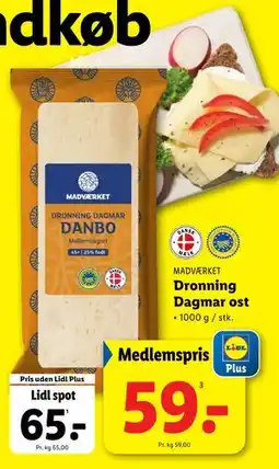 Lidl Dronning Dagmar ost tilbud