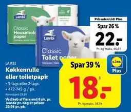 Lidl Køkkenrulle eller toiletpapir tilbud