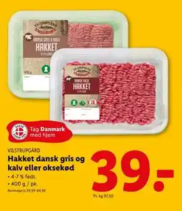 Lidl Hakket dansk gris og kalv eller oksekød tilbud