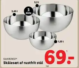 Lidl Skålesæt af rustfrit stål tilbud