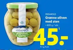 Lidl Grønne oliven med sten tilbud