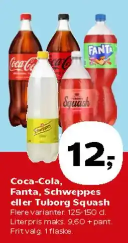 Kvickly Coca-Cola, Fanta, Schweppes eller Tuborg Squash tilbud
