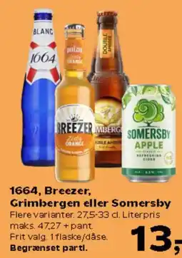 Kvickly 1664, Breezer, Grimbergen eller Somersby tilbud