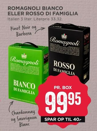 MENY Romagnoli bianco eller rosso di famiglia tilbud