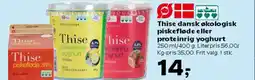 Kvickly Thise dansk økologisk piskefløde eller proteinrig yoghurt tilbud