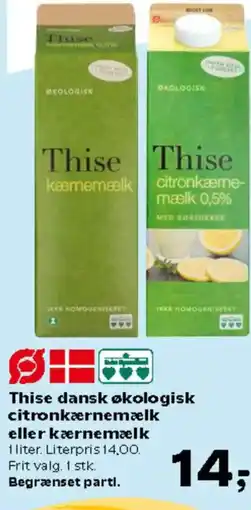 Kvickly Thise dansk økologisk citronkærnemælk eller kærnemælk tilbud