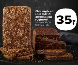 Kvickly Chia rugbrød eller mørkt durumkerne rugbrød tilbud