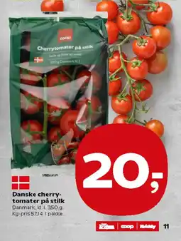Kvickly Danske cherry- tomater på stilk Danmark, kl. I. tilbud