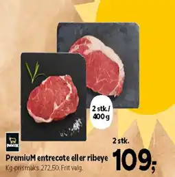 Kvickly PremiuM entrecote eller ribeye tilbud