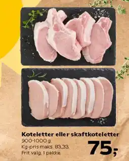 Kvickly Koteletter eller skaftkoteletter tilbud