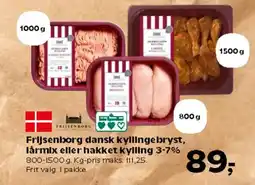 Kvickly Frijsenborg dansk kyllingebryst, lårmix eller hakket kylling 3-7% tilbud