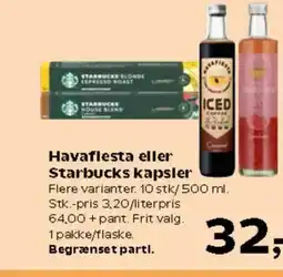 Kvickly Havaflesta eller Starbucks kapsler tilbud