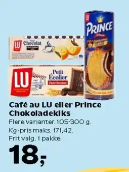 Kvickly Café au LU eller Prince Chokoladeklks tilbud