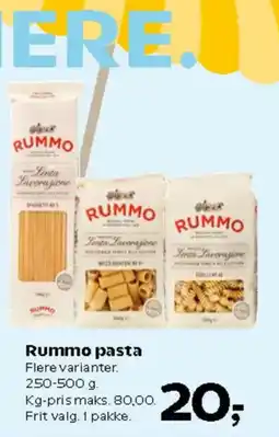 Kvickly Rummo pasta Flere varianter. tilbud