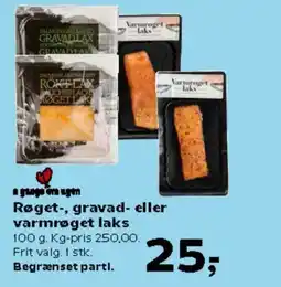 Kvickly Røget-, gravad- eller varmrøget laks tilbud