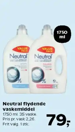 Kvickly Neutral flydende vaskemiddel tilbud
