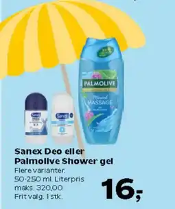 Kvickly Sanex Deo eller Palmolive Shower gel Flere varianter. tilbud