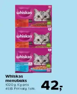 Kvickly Whiskas menuboks tilbud