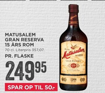 MENY Matusalem gran reserva 15 års rom tilbud