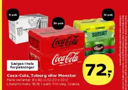 Kvickly Coca-Cola, Tuborg eller Monster Flere varianter. tilbud