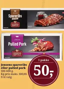 Dagli'Brugsen Jensens spareribs eller pulled pork tilbud
