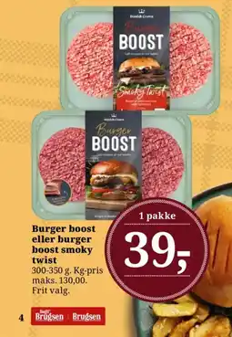 Dagli'Brugsen Burger boost eller burger boost smoky twist tilbud