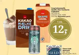 Dagli'Brugsen Coop kakaomælk, iskaffe eller Starbucks tripleshot tilbud