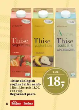 Dagli'Brugsen Thise økologisk yoghurt eller acido tilbud