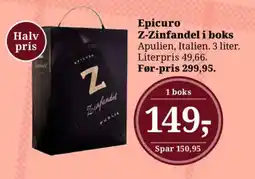 Dagli'Brugsen Epicuro Z-Zinfandel i boks tilbud