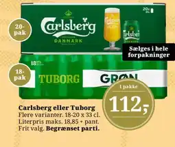 Dagli'Brugsen Carlsberg eller Tuborg Flere varianter. tilbud