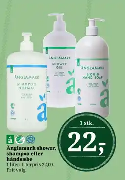 Dagli'Brugsen Änglamark shower, shampoo eller håndsæbe tilbud
