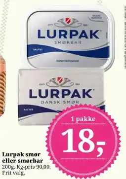 Dagli'Brugsen Lurpak smør eller smørbar tilbud