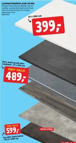 jem & fix LAMINATBORDPLADE 28 MM tilbud