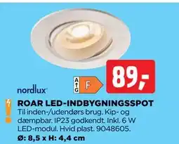 jem & fix ROAR LED-INDBYGNINGSSPOT tilbud