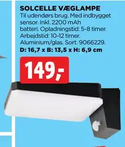 jem & fix SOLCELLE VÆGLAMPE tilbud