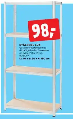 jem & fix STÅLREOL LUX tilbud