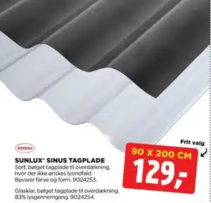 jem & fix SUNLUX SINUS TAGPLADE tilbud