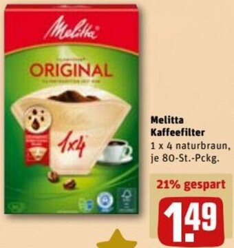 REWE DE Melitta Kaffeefilter tilbud