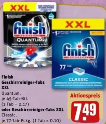 REWE DE Finish Geschirreiniger-Tabs XXL Oder Geschirreiniger-Tabs XXL tilbud