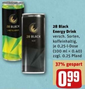 REWE DE 28 Black Energy Drink tilbud