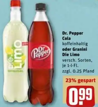 REWE DE Dr. Pepper Cola Oder Granini Die Limo tilbud