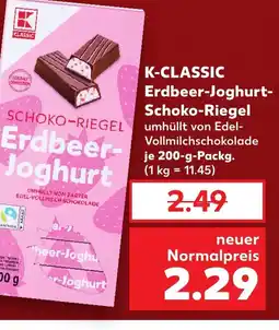 Kaufland K-CLASSIC Erdbeer-Joghurt- Schoko-Riegel tilbud