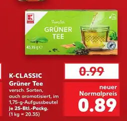 Kaufland K-CLASSIC Grüner Tee tilbud