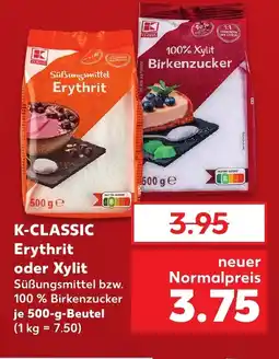 Kaufland K-CLASSIC Erythrit oder Xylit tilbud