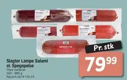 Fakta Tyskland Slagter Lampe Salami el. Spegepølse tilbud