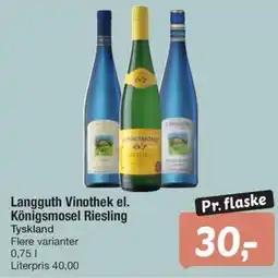 Fakta Tyskland Langguth Vinothek el. Königsmosel Riesling tilbud