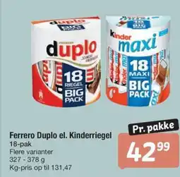 Fakta Tyskland Ferrero Duplo el. Kinderriegel tilbud